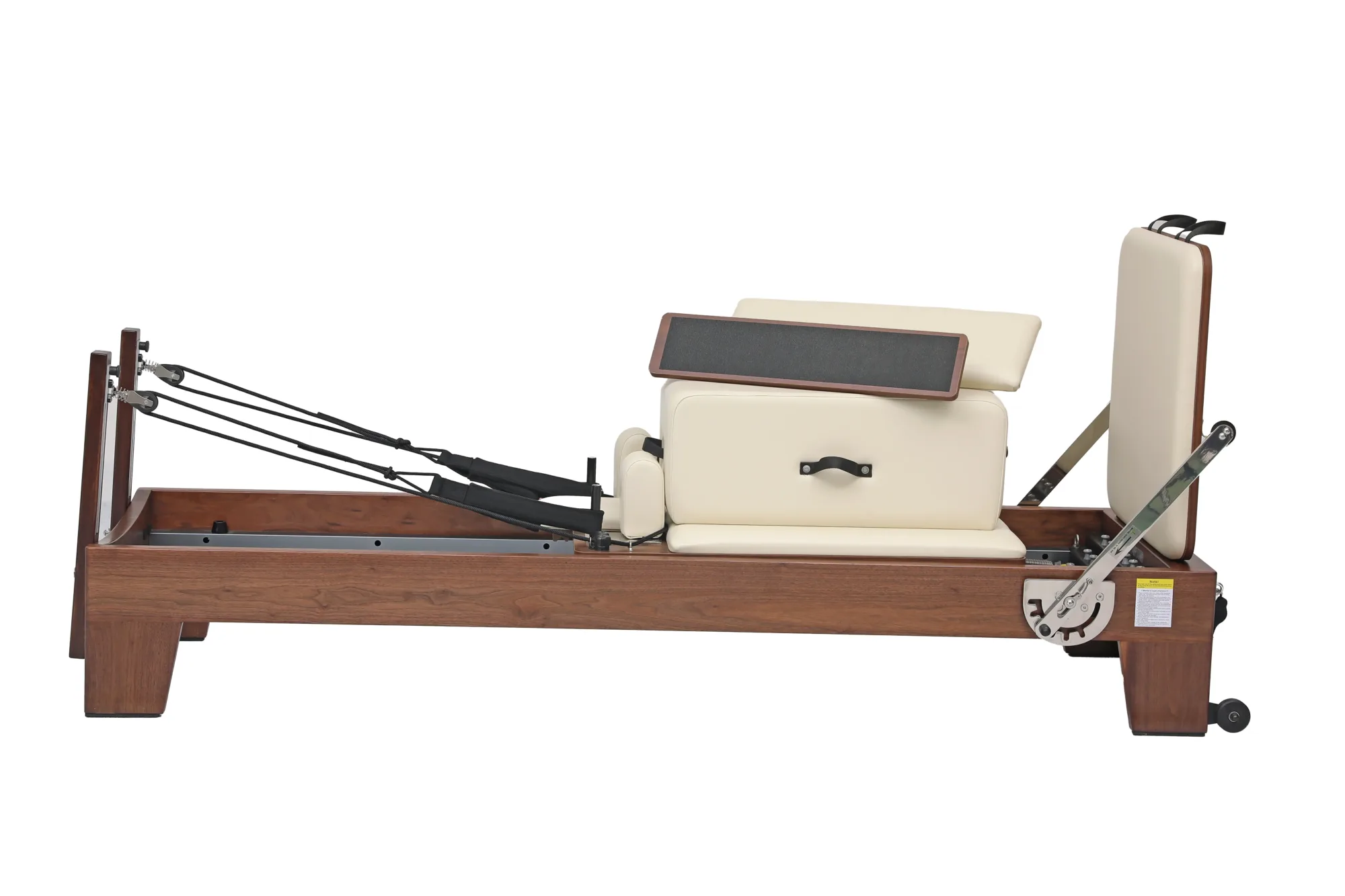 Walnut Wood Pilates Reformer Side View
